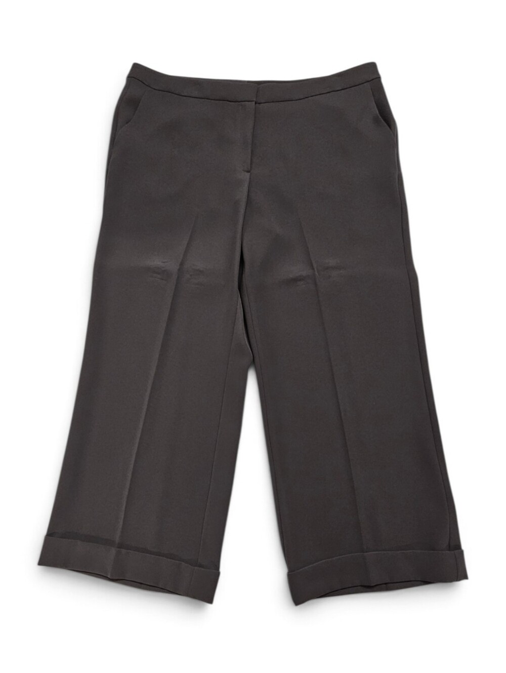 St. John Collection Wide-Leg Cropped Trousers in Sate Brown Size 16 NWT - Picture 2 of 9